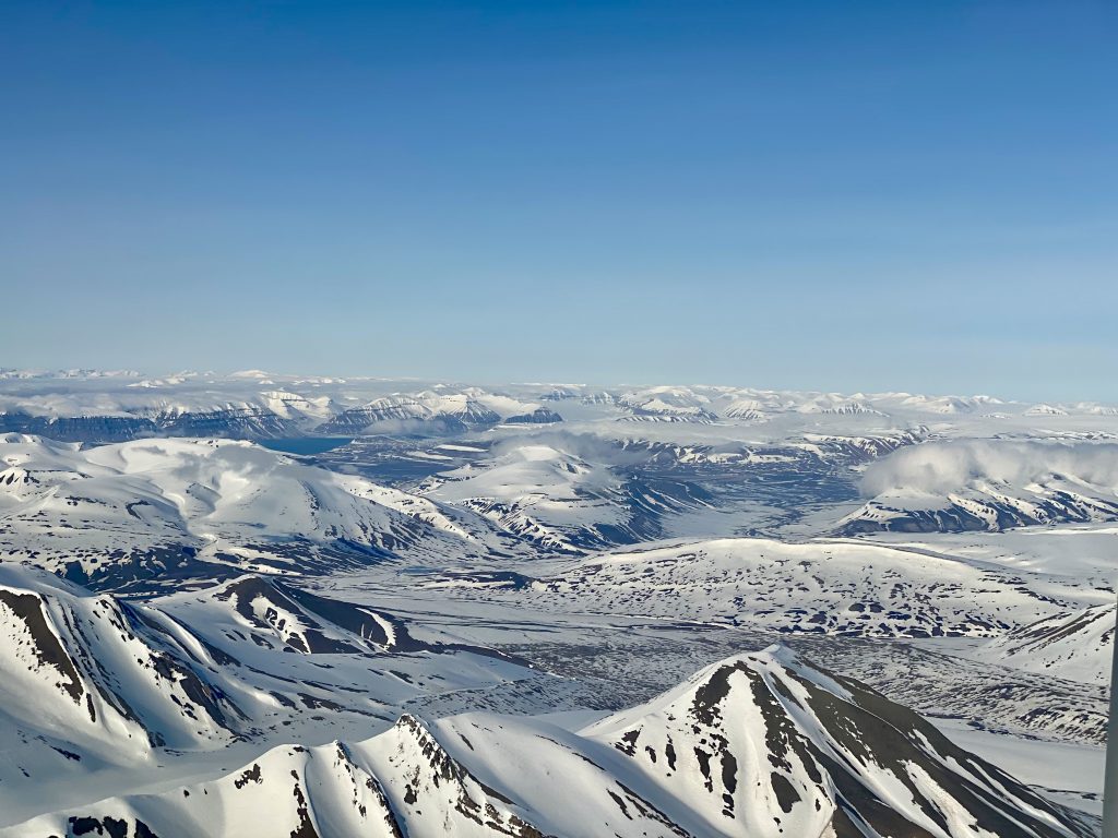 Photos taken from the plane as we descended over the islands prior to landing in Longyearbyen.